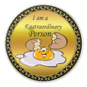 Zeichentrickeier mit großem Lächeln Keramikknauf (Vorderseite)