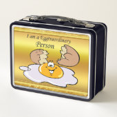 Zeichentrickeier mit großem Lächeln Metall Lunch Box (Rückseite)