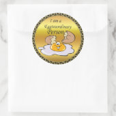 Zeichentrickeier mit großem Lächeln Runder Aufkleber (Tasche)