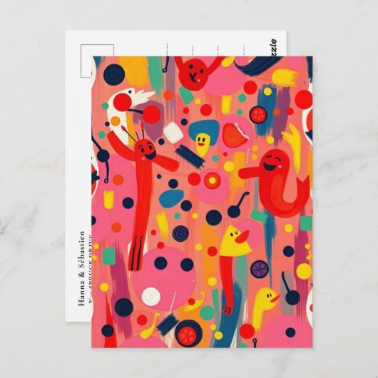 Zeichentrickfigur Postkarte (Vorne/Hinten)