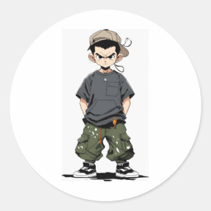 Zeichentrickfigur Runder Aufkleber