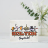 Zeichentrickfiguren in Bolton Postkarte (Stehend Vorderseite)
