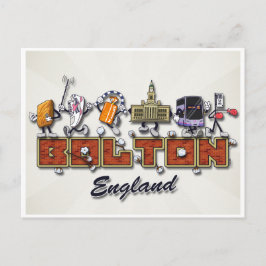 Zeichentrickfiguren in Bolton Postkarte