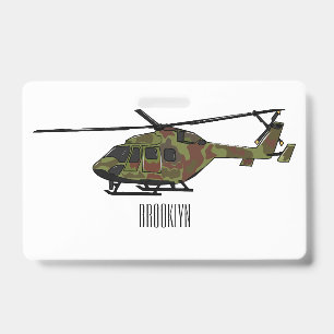 Zeichentrickillustration eines Armeehelikopters Ausweis