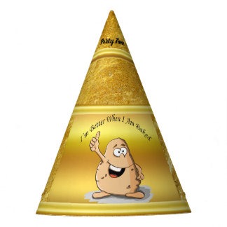 Zeichentrickkartoffel mit großen Augen 2 Partyhütchen