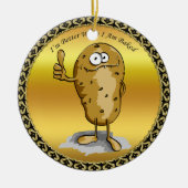 Zeichentrickkartoffel mit großen Augen 3 Keramikornament (Vorne)