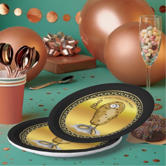 Zeichentrickkartoffel mit großen Augen 3 Pappteller (Multi)