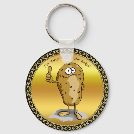 Zeichentrickkartoffel mit großen Augen 3 Schlüsselanhänger (Vorderseite)