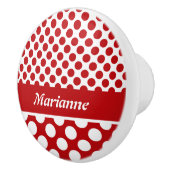 Zeichentrickknöpfe für Red Polka Dot Design Keramikknauf (Rechts)