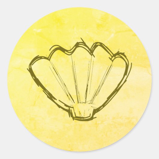 Zeichentrickskizze auf altem Papier Runder Aufkleber (Vorderseite)