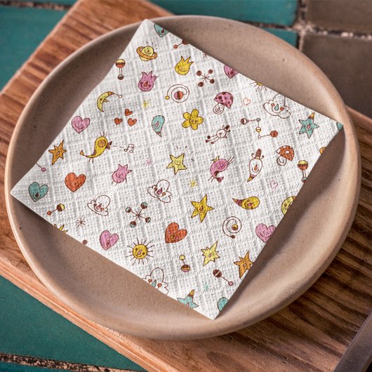 Zeichentrickzeichen Nahtloses Muster Seidenpapier