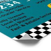 Zeichenwerbung für Taxi Cab Poster (Ecke)