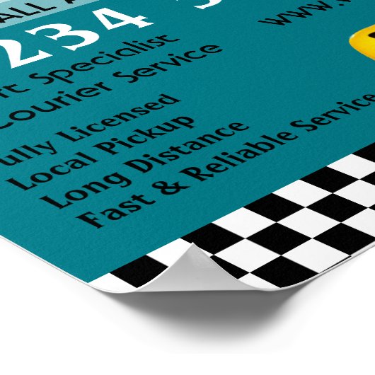 Zeichenwerbung für Taxi Cab Poster (Ecke)