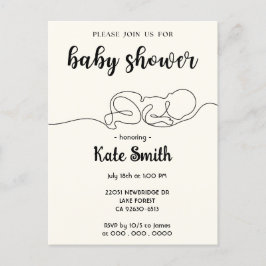 Zeichn Baby Minimalistisch Baby Dusche Postkarte