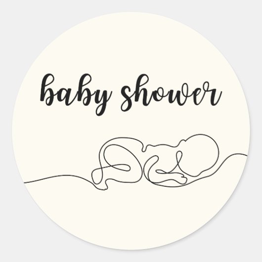 Zeichn Baby Minimalistisch Baby Dusche Runder Aufkleber (Vorderseite)