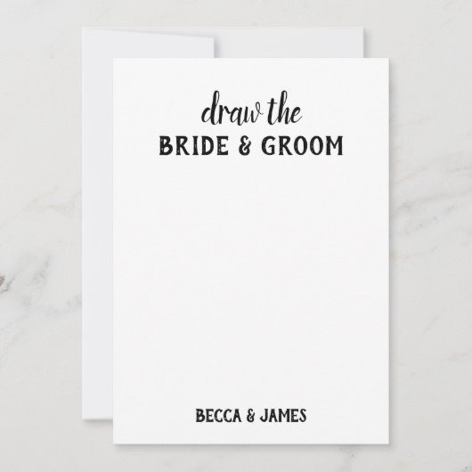 Zeichn das Happy Couple Kid's Wedding Coloring Kit Einladung (Vorderseite)