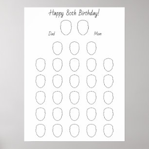 Zeichn dein Face Alternative Wedding 28 Guest Book Poster