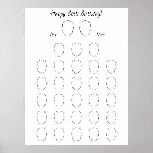 Zeichn dein Face Alternative Wedding 28 Guest Book Poster (Vorne)