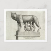 Zeichn der etruskischen Bronze des Wolfshügels Postkarte (Vorderseite)