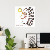 Zeichn der Silhouette Machu_Picchu Poster (Heimbüro)