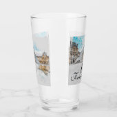 Zeichn der Wasserfarbe des Louvre Paris, Frankreic Glas (Links)