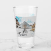 Zeichn der Wasserfarbe des Louvre Paris, Frankreic Glas (Vorderseite)