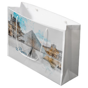 Zeichn der Wasserfarbe des Louvre Paris, Frankreic Große Geschenktüte