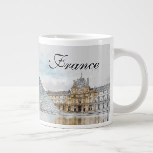 Zeichn der Wasserfarbe des Louvre Paris, Frankreic Jumbo-Tasse