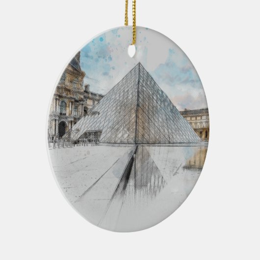 Zeichn der Wasserfarbe des Louvre Paris, Frankreic Keramik Ornament (Rechts)