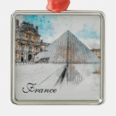 Zeichn der Wasserfarbe des Louvre Paris, Frankreic Ornament Aus Metall (Vorne)