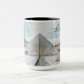 Zeichn der Wasserfarbe des Louvre Paris, Frankreic Tasse (Zentrum)