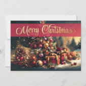 Zeichn der Weihnachtsbäume in der Winterruhe Karte (Vorderseite)