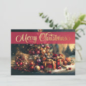 Zeichn der Weihnachtsbäume in der Winterruhe Karte (Stehend Vorderseite)