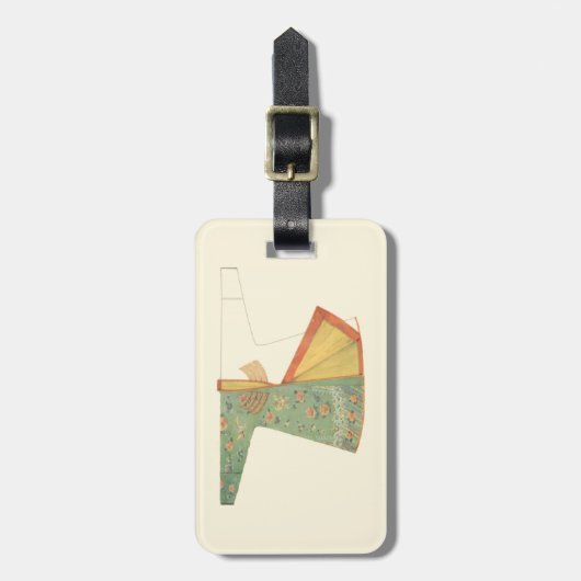 Zeichn des halb fertig gestellten Kimono Gepäckanhänger (Vorderseite vertikal)