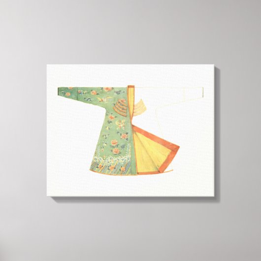 Zeichn des halb fertig gestellten Kimono Leinwanddruck (Vorderseite)