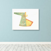 Zeichn des halb fertig gestellten Kimono Leinwanddruck (Insitu (Holzboden))