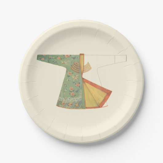 Zeichn des halb fertig gestellten Kimono Pappteller (Vorderseite)