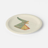 Zeichn des halb fertig gestellten Kimono Pappteller (Schrägansicht)