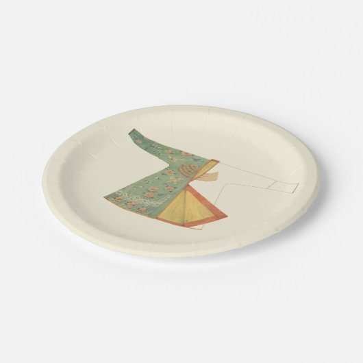 Zeichn des halb fertig gestellten Kimono Pappteller (Schrägansicht)