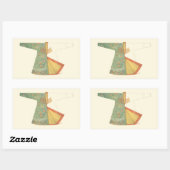 Zeichn des halb fertig gestellten Kimono Rechteckiger Aufkleber (Blatt)