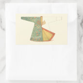 Zeichn des halb fertig gestellten Kimono Rechteckiger Aufkleber (Tasche)