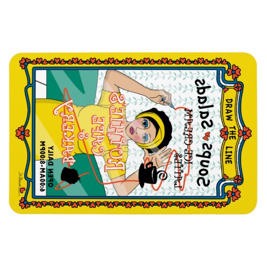 Zeichn des Line_B_4x6 Kühlschrank Magnet (Horizontal)