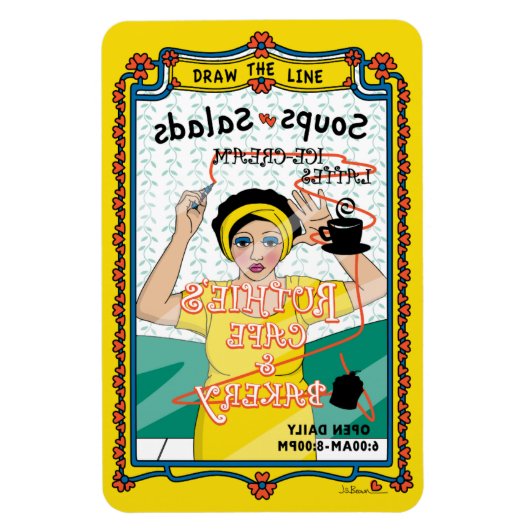 Zeichn des Line_B_4x6 Kühlschrank Magnet (Vertikal)