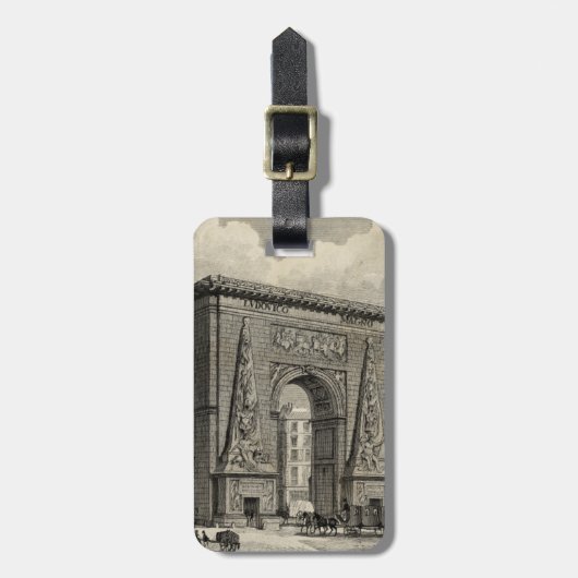 Zeichn des Monuments Porte Saint-Denis Gepäckanhänger (Vorderseite vertikal)