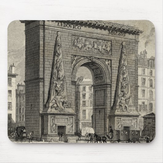 Zeichn des Monuments Porte Saint-Denis Mousepad (Vorne)