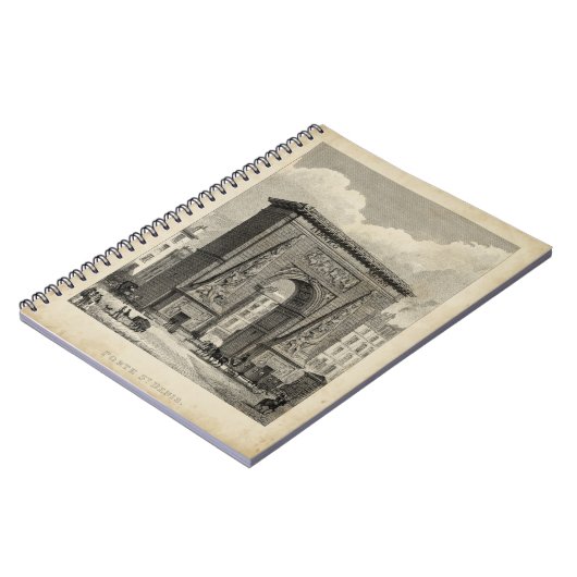 Zeichn des Monuments Porte Saint-Denis Notizblock (Linke Seite)