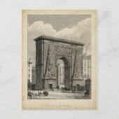 Zeichn des Monuments Porte Saint-Denis Postkarte (Vorderseite)