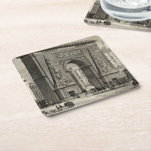 Zeichn des Monuments Porte Saint-Denis Rechteckiger Pappuntersetzer (angewinkelt)