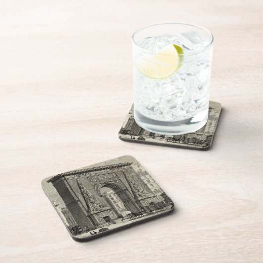 Zeichn des Monuments Porte Saint-Denis Untersetzer (Rechte Seite)