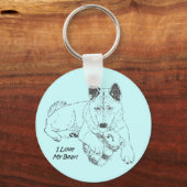 zeichn des niedlichen Teddybären akita cuddling Schlüsselanhänger (Vorderseite)